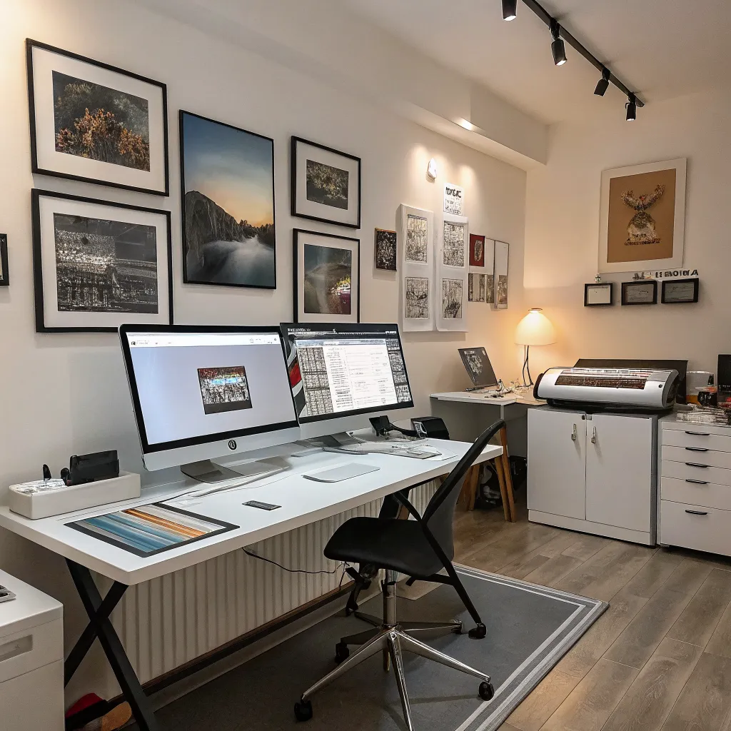 Graphic design studio creative workspace